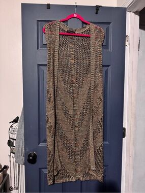 Multicolored long tank cardigan shawl